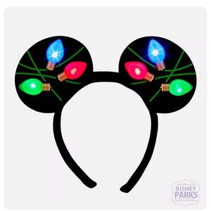 Disney Parks Mickey Ear Headband Light-Up Bulb Holiday Minnie Ears Christmas